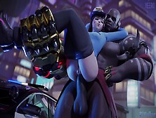 Police Officer D. Va Takes Doomfists Monstrous Rod Anal