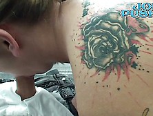 Tattooed Teen Babe Gives A Good Blowjob On The Road