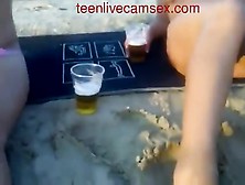 Outdoor Russian Threesome Ffm On Public Beach Part 1-Watch Part 2 On Teenlivecamsex. Com