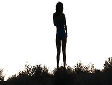 Sexy Tia Girl Is Nude But Only Teases In Silhouette