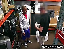Fearless Short Looking Guy Tries Group Sex In The Shop