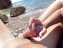 Outdoor Blowjob And Handjob On Nudist Beach! Everyone Knew What Was Happening - Yoya Grey
