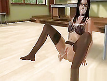 Gorgeous 3D Cartoon Slut With Black Hair And Sexy Lingerie