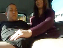 Asian Milf Sucking Cock In Car Back Seat