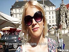 Sweet Cat's Stunning Blonde Ass Bounces On A Massive Dick In Public Like A Pro