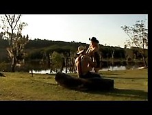Cowboy Fingers Blonde's Pussy And Licks Her Ass,  Then She Sucks