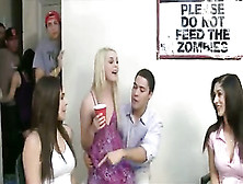 Students Drinking Tequila Of Girls Tits