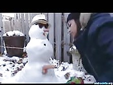 Sexy Beurette Fucking A Snowman