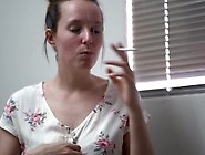 Young Milf Showing Tits While Smoking