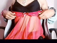 Sassykashi In Red Lingerie Showing Her Saggy Tits Young 18+ College Student (Hindi Sexy Story)