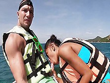 Perverted Big Dick Guy Experienced Amazing Amateur Blowjob On A Speedboat