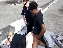 Handsome Black Felon Fucks Two Hot Police Women On The Roof Top