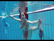 Sexy Piyavka Chehova Swims Naked In The Pool And Strips