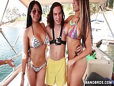 Bikini Girls Flash Fat Asses On A Boat