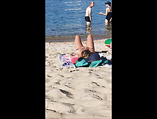 Secret A La Plage (165) - Topless Huge Breasts Mom On Beach