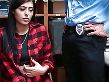 Teen Thief Audrey Royal Fucks Two Security Guards To Get Out Of