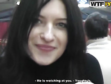 Pale Black Haired Babe Nika Gets Filmed In Public