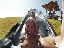 Sexy Babes Go Quading And Down A Water Slide @ Vagina Smoothie