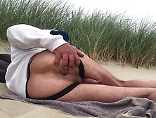 I Let Strangers Watch Me Fucking My Ass With Two Dildos And Cum For Them On The Beach