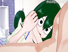 Deku Mounts Tsuyu Asui In The Toilets Until Cream-Pie - My Hero Academia Anime 3D Uncensored