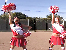 Ashley Jensen And Stephanie Cane Are Horny Cheerleaders Craving A Cock