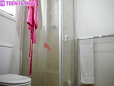 Teen Girl Getting Off In The Shower Dildo Orgasm
