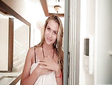 Tempted A Golden-Haired From The Pool For A Sloppy Blow Job-Luxurymur