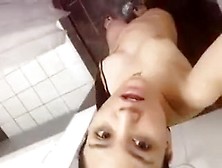 Very Pretty Girl Doing Selfie During Shower