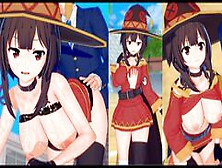 [Hentai Game Koikatsu! ]Have Sex With Big Tits Konosuba Megumin. 3Dcg Erotic Anime Video.