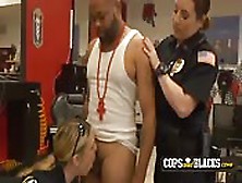 Busty Police Bang Suspect In Barbershop