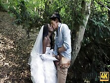 Black Bride Gets Creampie At The Forest