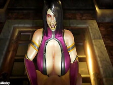 Mileena Shows Off Her Scary Fangs While Getting Her Tits Fucked