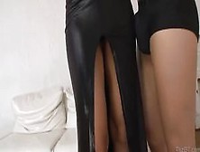 Asian - Sexy Black Leather Dress