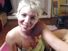 Amateur Blonde French Webcam Performer Masturbating