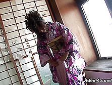 Chiaki In Kimono Uses Sex Toys To Have Huge Orgasm - Avidolz