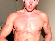 Hot Guy Jerks Off And Cums On His Abs And Eats Cum