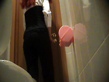 Hottest Redhead Model Is Peeing In The Toilet