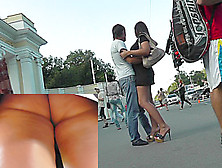 Hot Public Upskirt View Excites With Hot Fatty Ass