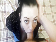 Mature Black-Haired With Ample Jugs Is Deep Throating A Hefty Beef Whistle As Deep As She Can