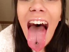 Cutie With Super Long Sexy And Wet Tongue