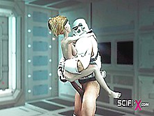A Sexy Young Hottie Gets Fucked By Stormtrooper In The Spaceships
