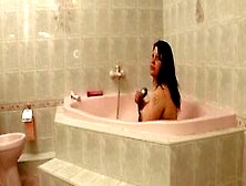 Pregnant Lesbian Couple Enjoying Bathtub Fingering Session