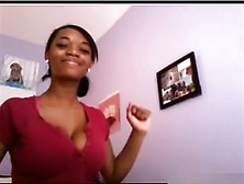 Ebony Girl Teases With Her Big Boobs And Shaved Pussy Closeup On Cam In Her Bedroom