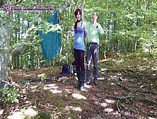 Shibari Running Girl Pose In Public Forest Spanking & Humiliating