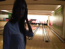 After Bowling Czech Girl Gives Boyfriend Blowjob In The Restroom