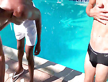 Rhyheim And Sean By The Pool