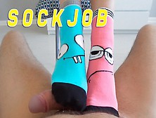 Stepsister Asked Brother To Try Socksjob For The First Time.  Family Therapy