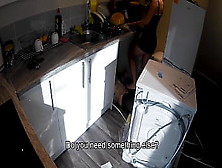 Horny Ex-Wife Seduces A Plumber In The Kitchen While Her Man At Work.