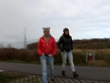 2 German Women Pee Their Jeans At A Stranger's Hou