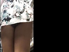 Milf Inside Short Flowery Skirt Naked Stockings Upskirt
